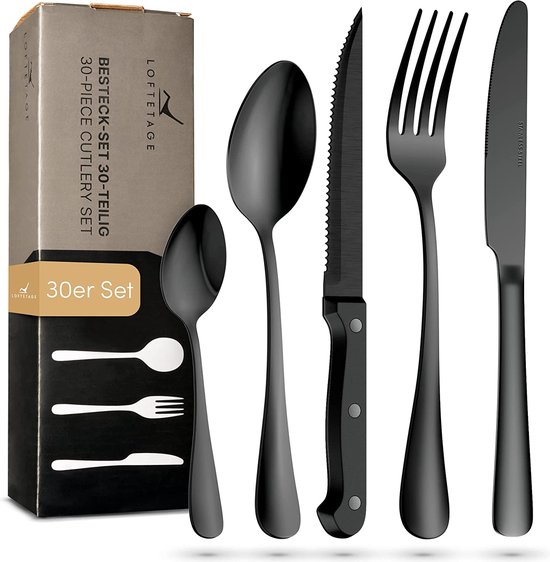 Bestekset James Martin 30-delig zwart roestvrij staal review