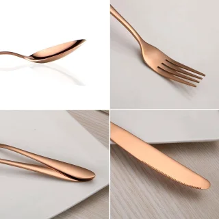Bestekset Roestvrij Staal zwart/kleur/zilver