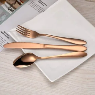 Bestekset Roestvrij Staal zwart/kleur/zilver
