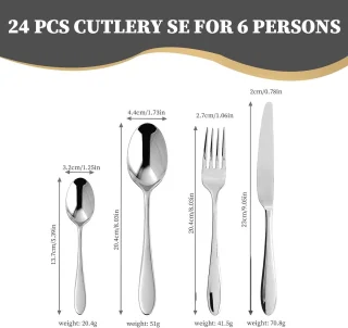Bestekset RVS 24-delig voor 6 personen - Zilver