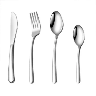 Bestekset RVS 4-delig zilver Roestvrijstalen set