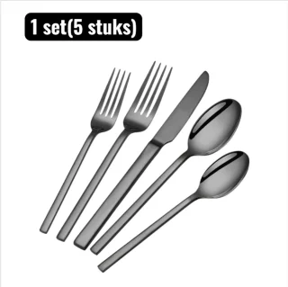 Bestekset RVS 5-delig Zwart