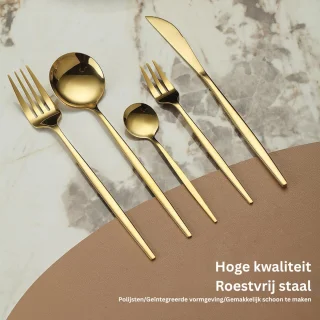 Bestekset RVS Goud 12 Personen
