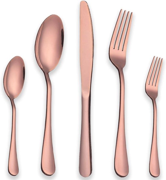 Bestekset Titanium Rosé 30-delig voor 6 Personen