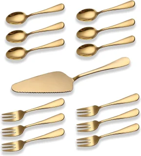 Bestekset Titanium Verguld RVS 6 Personen Goudkleurig