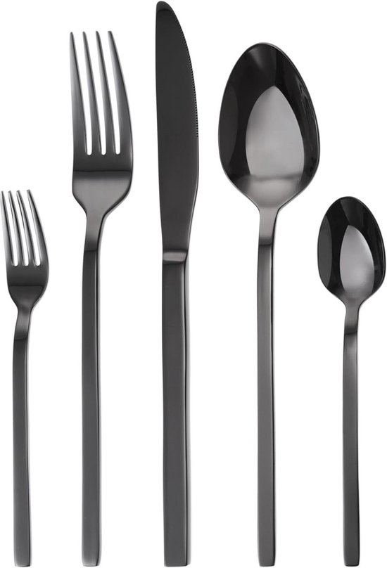 Bestekset Titanium Zwart 10-delig voor 2 Personen