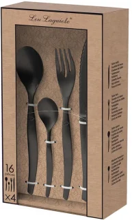 Bestekset vintage PVD zwart 4 personen
