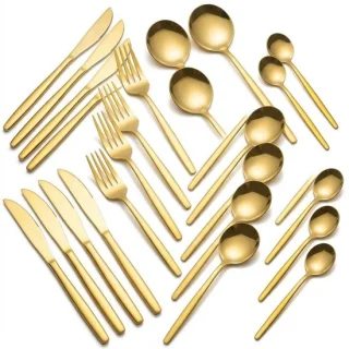 Bestekset voor 6 personen, 24-delig, goud