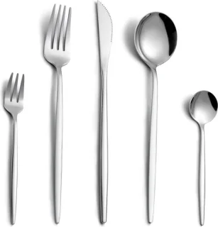 Bestekset voor 6 personen, 30-delig, roestvrij staal, zilver