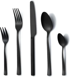Bestekset voor 6 personen 30-delig rvs zwart