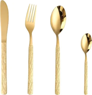 Bestekset voor 6 personen goud 24-delig