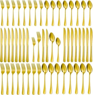 Bestekset voor 8 personen, 48-delige RVS Goud