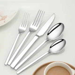Besteksets RVS 5 stuks Zilver (mes, vork, lepel)