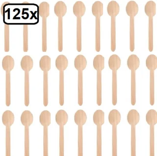 Bio houten lepel naturel 165mm 125x Next Generation