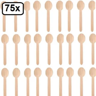 Bio houten lepel naturel 165mm 75x Next Generation