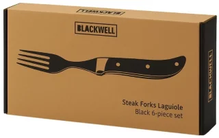 Blackwell Laguiole Steakvorken - 6-delig, ebbenzwart