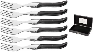 Blackwell Laguiole Steakvorken - 6-delig, ebbenzwart
