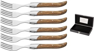 Blackwell Laguiole steakvorken 6-delig olijfhout
