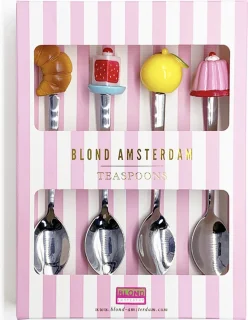 Blond Amsterdam Even Bijkletsen Theelepels Set 4