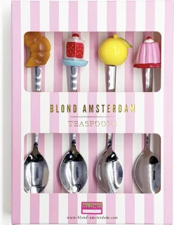 Blond Amsterdam Even Bijkletsen Theelepels Set 4
