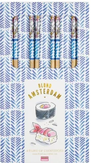 Blond Amsterdam Sushi chopsticks, set van 4