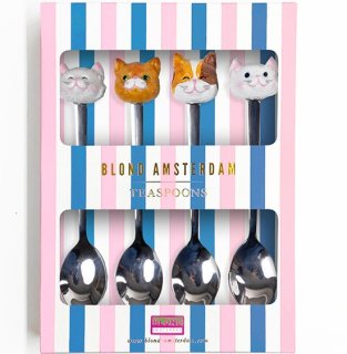 Vrolijke theelepels voor de catlover: Blond Amsterdam Theelepelset Cat