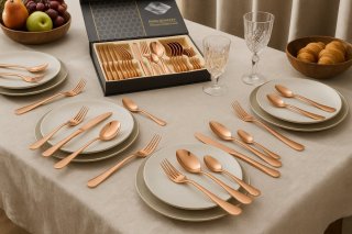 Wat vinden we goed aan de BOECK Bestekset 24-delig, 6-persoons, RVS rosegoud
