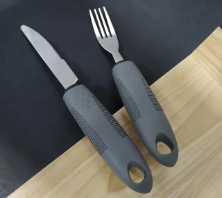 BOTC Easy Grip bestekset grijs 4-delig