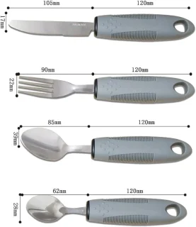 BOTC Easy Grip bestekset grijs 4-delig