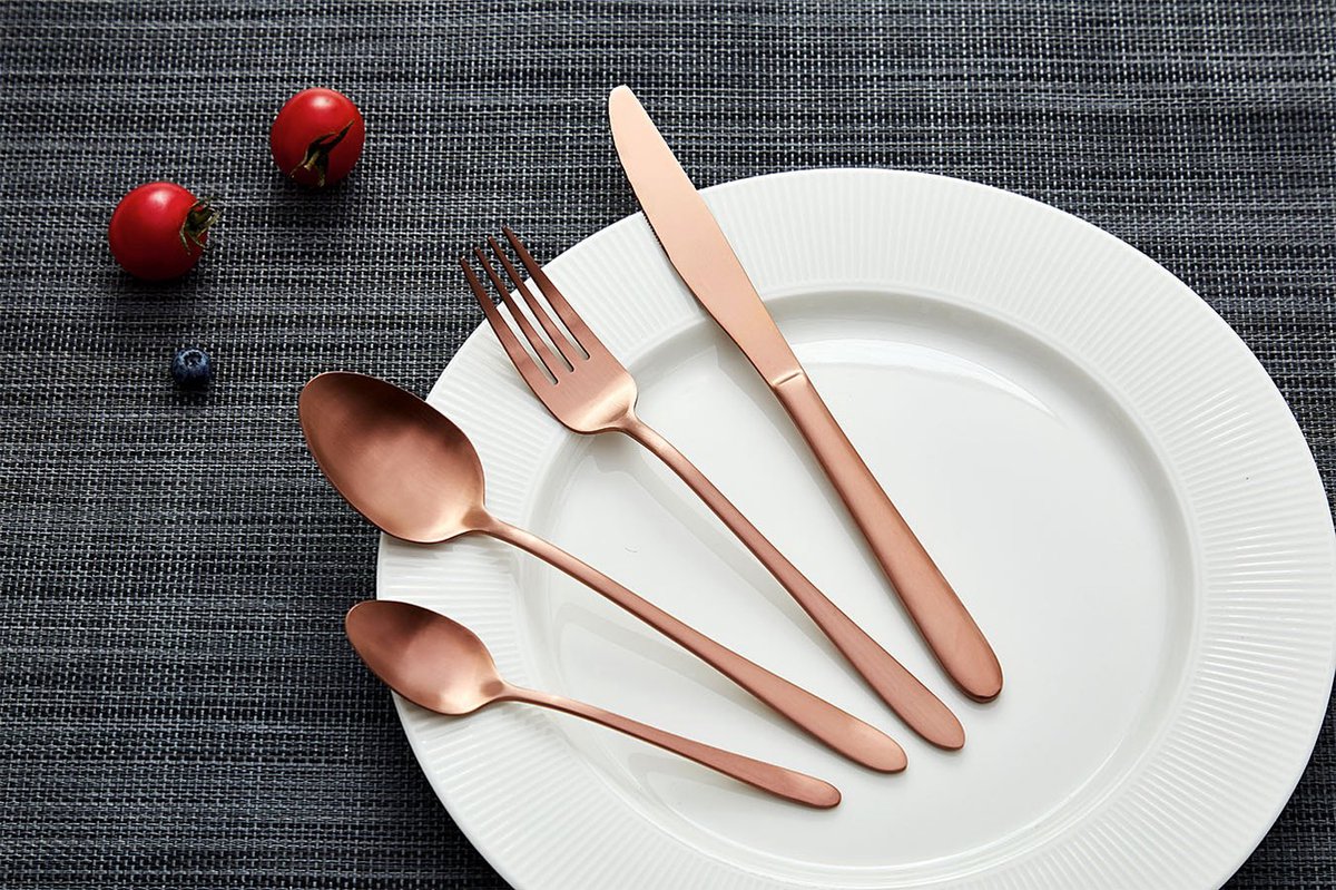 Buccan London Bestekset 50-delig Roségoud RVS