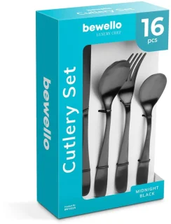 BW Bestekset 16-delig – Mat zwart