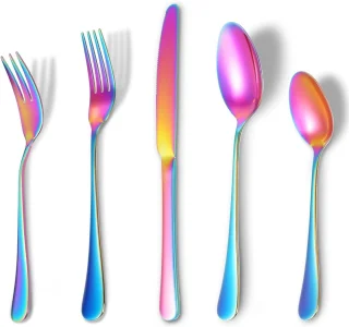 ByShane Eetbestek Set 5-delig Regenboog Roestvrij Staal