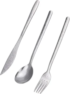 Camping Titanium bestekset - Lange handgreep lepel, vork, mes en eetstokjes
