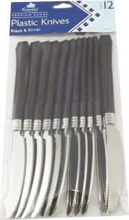 Camping Zilver Kunststof Bestek Set 12-delig