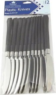 Camping Zilver Kunststof Bestek Set 12-delig