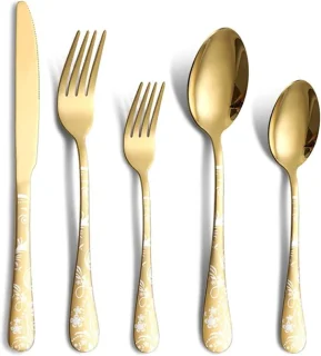 Campingbestekset voor 4 (goud)