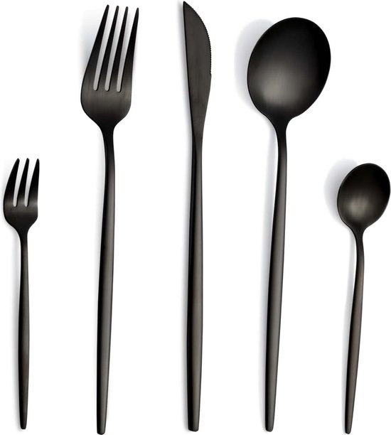 Candala bestekset 30-delig zwart mat voor 6 personen