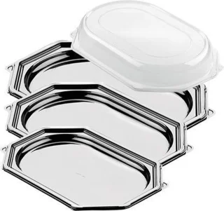 Cateringschaal PET zwart 45x30 cm 10 stuks