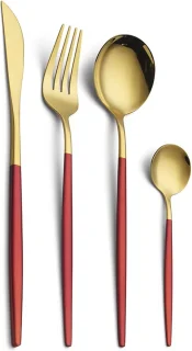 Cheffinger Bestekset 24-delig Goud/Rood