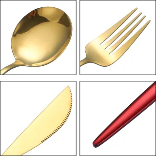Cheffinger Bestekset 24-delig Goud/Rood