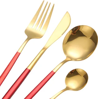 Cheffinger Bestekset 24-delig Goud/Rood