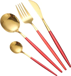 Cheffinger Bestekset 24-delig Goud/Rood