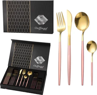 Cheffinger Bestekset 24-delig Goud/Roze