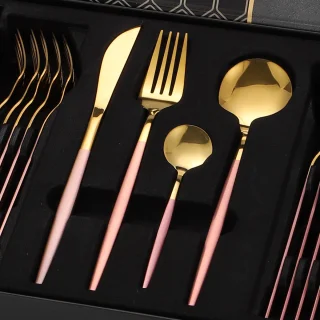 Cheffinger Bestekset 24-delig Goud/Roze