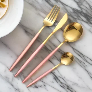 Cheffinger Bestekset 24-delig Goud/Roze
