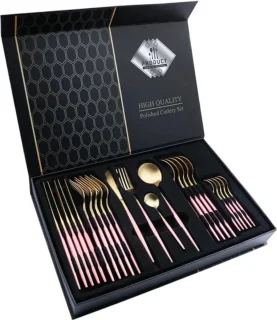 Cheffinger Bestekset 24-delig Goud/Roze