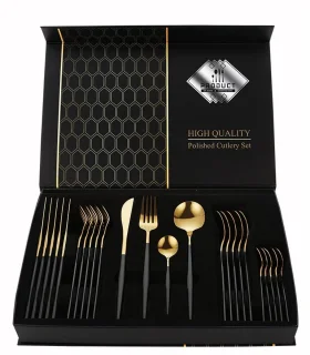 Cheffinger Bestekset 24-delig Goud/Zwart