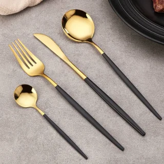 Cheffinger Bestekset 24-delig Goud/Zwart