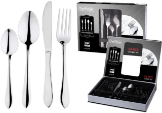 Cheffinger Bestekset 24-delig RVS Zilver