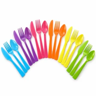 Cheqo® plastic bestekset 18-delig voor 6 personen